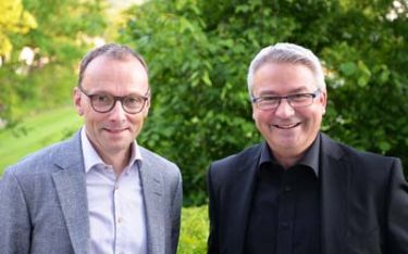 Heinz Merz, Präsident und Antonio Gallego, Vorsitzender der Geschäftsleitung zuwebe