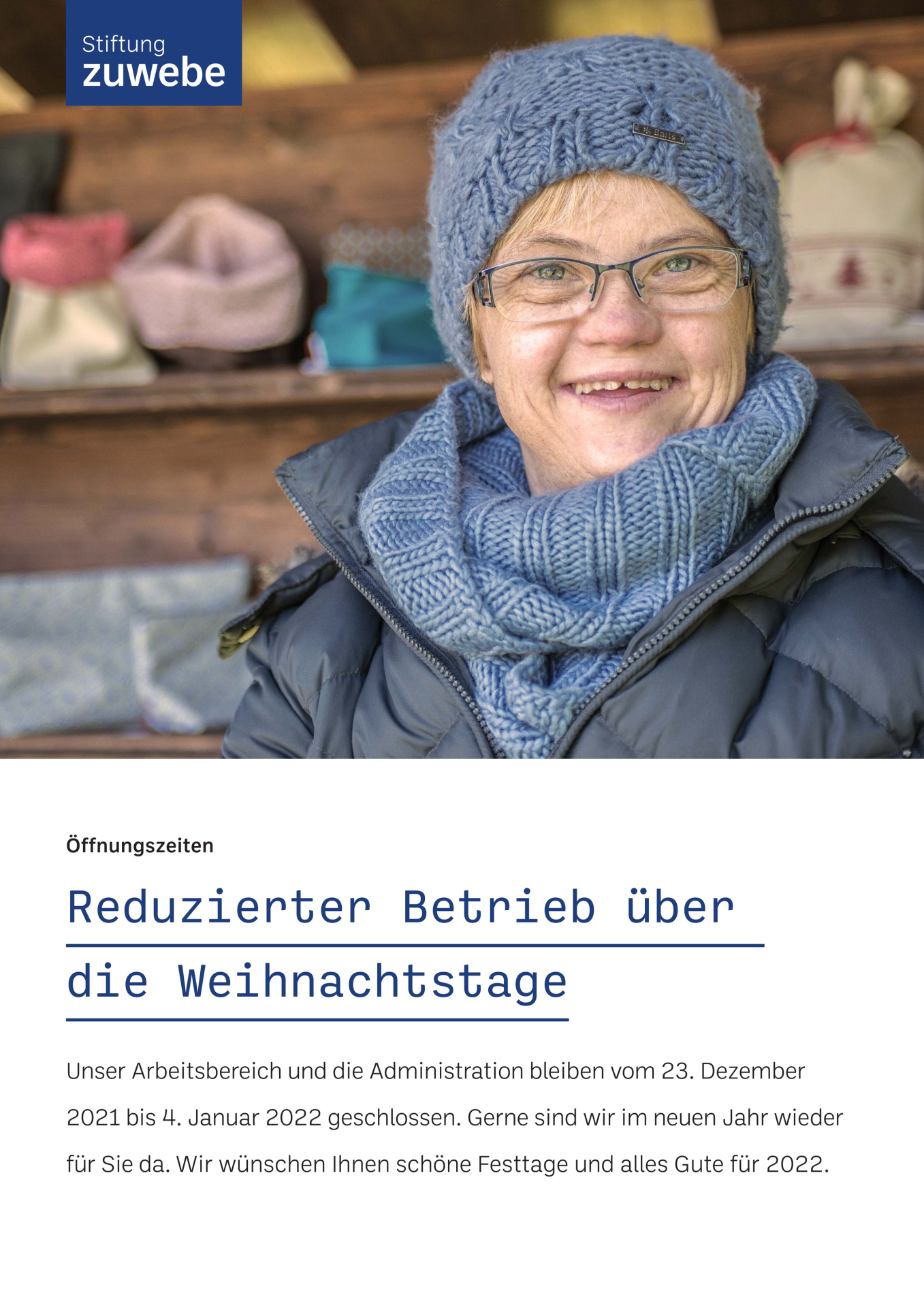 Information zum reduzierten Betrieb über die Weihnachtstage