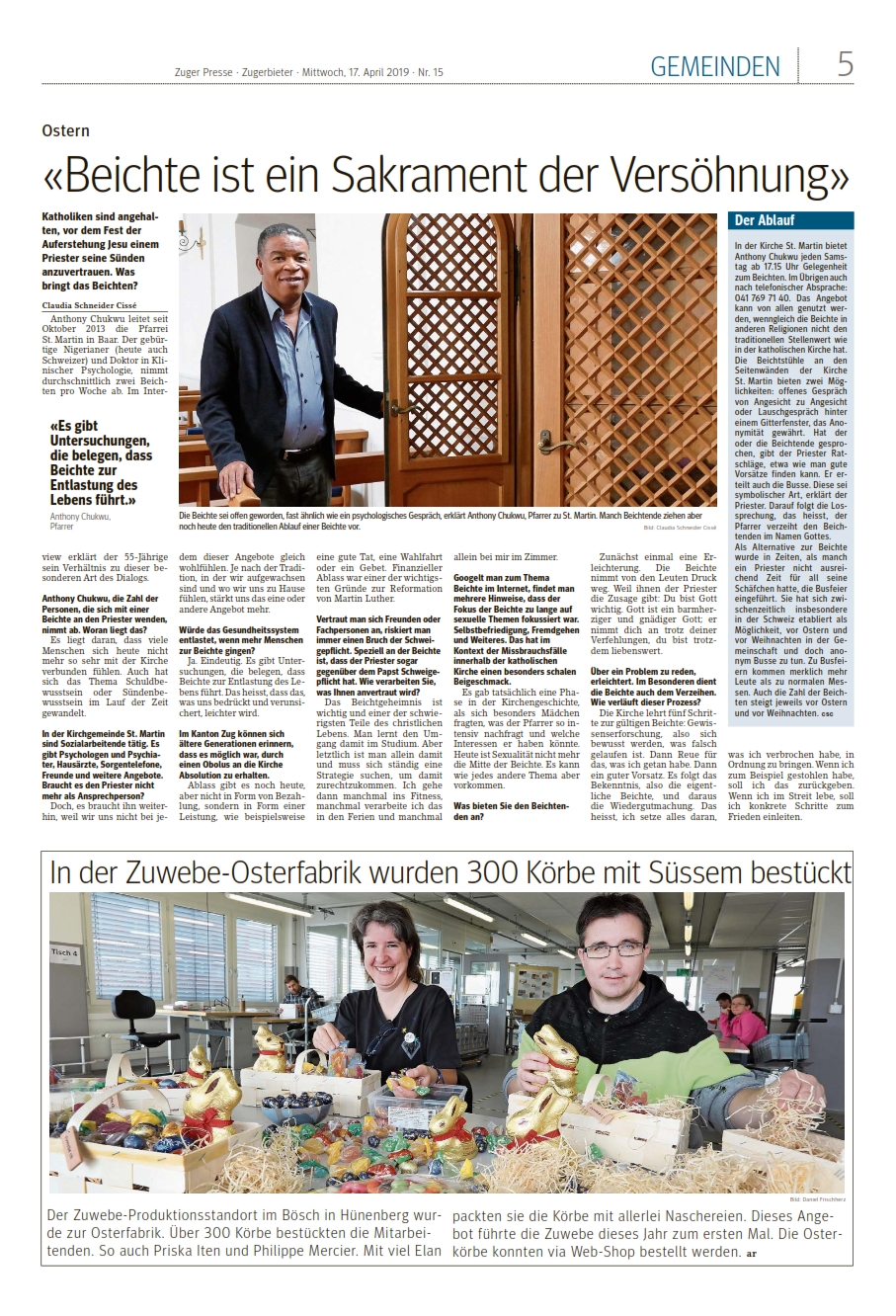 ZugerPresse Osterfabrik Zuwebe 17.04.2019